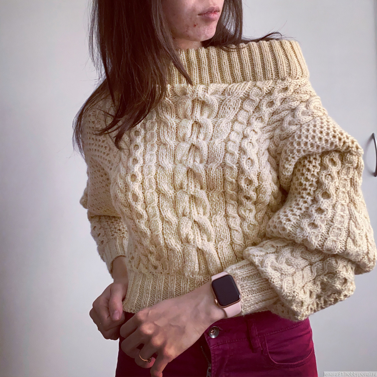 Вязаный свитер джемпер пуловер женский – купить в интернет-магазине  HobbyPortal.ru с доставкой