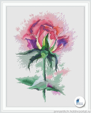 Схема для вышивки крестом "Акварельная роза" – купить в интернет-магазине  HobbyPortal.ru с доставкой
